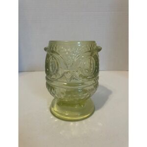 Vintage Green Depression Glass Owl Votive Holder Passport Collection